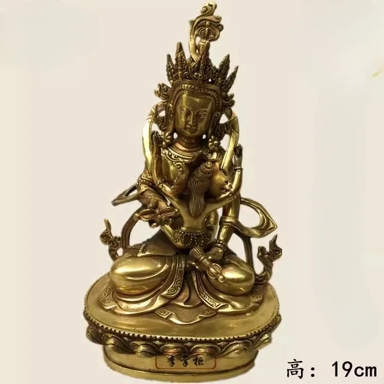 Old Tibetan Bronze Brass Vajra Mandkesvara Yab-Yum Happy Buddha Hevajra Statue