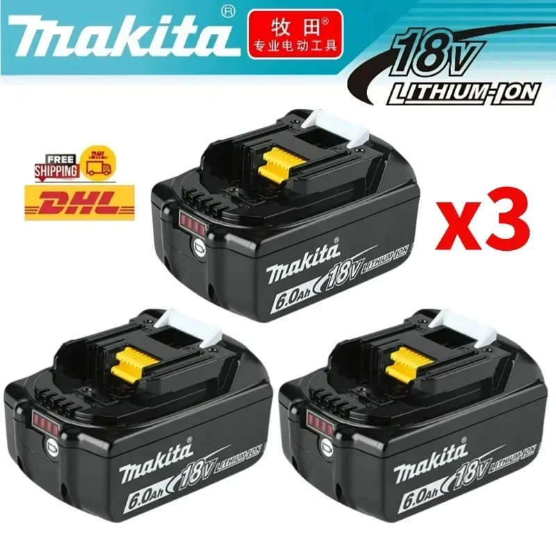 

DHL Ship for makita 18v 6ah original battery bl1830 bl1860 bl1850B tool batteries compatible For Makita 18 Volt wireless grinder