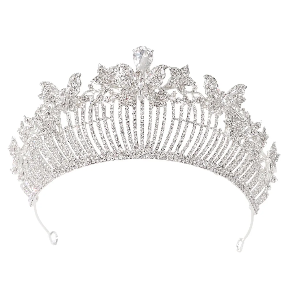 Alloy Lotus Crown Headpiece for Bride Wedding Hair Accessories Queens Tiara for Women view 5