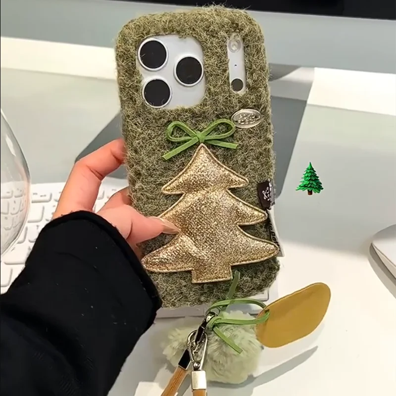 

Полный чехол для телефона «Плюшевый коричневый» с 3D цветком для Iphone 17, 16, 15, 14, 13, 12, Pro Max и 17 AIR 15 Pro, задняя крышка с защитой от падения для девочек