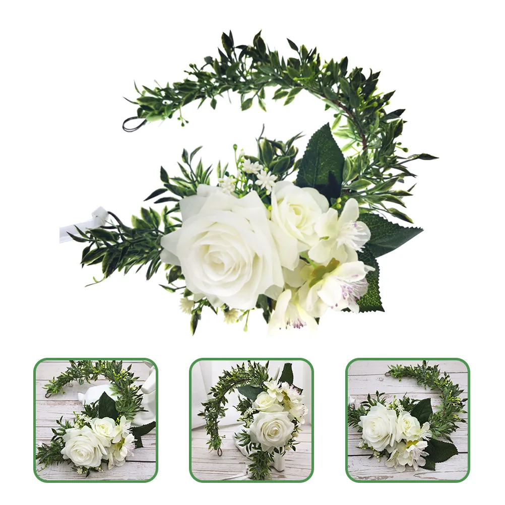 

Цветочная корона-ободок с розами для женщин: элегантные свадебные аксессуары для волос в стиле бохо, для девичника, медового месяца, сценических выступлений