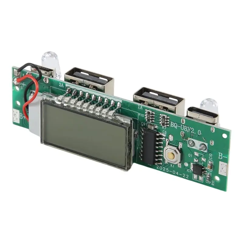 Compatible Lithium Battery Charger Board LED Dual USB 5V 2.4A Circuit Board Micro/Type-C USB Power Bank 18650 Charging Module