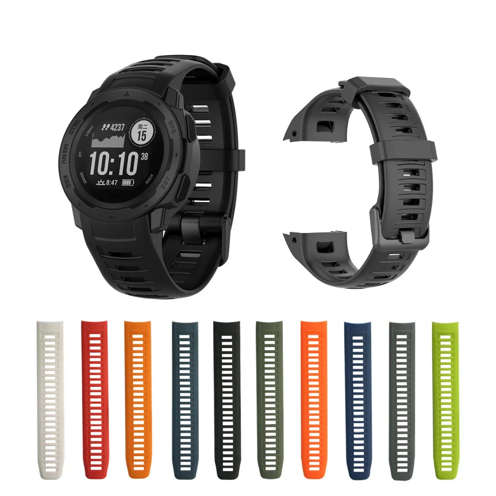 22mm Silicone Watch Band Strap for Garmin Instinct 2, Tide, Tactical, Dual Power Surf, Esports with Installation Tool