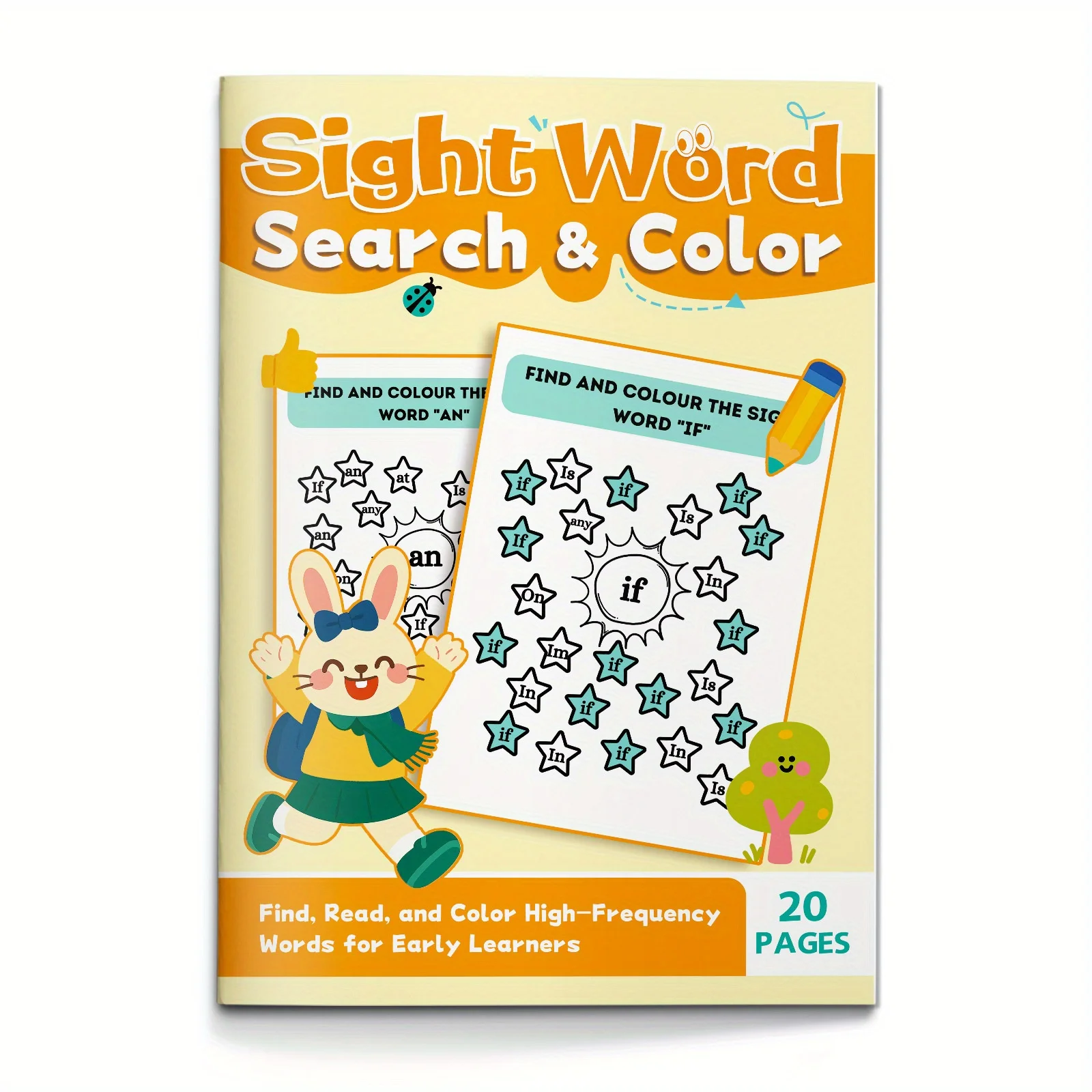 Sight Words Find and Color Activity Book for Kids, Search and Highlight High-Frequency Words with Fun Coloring Games