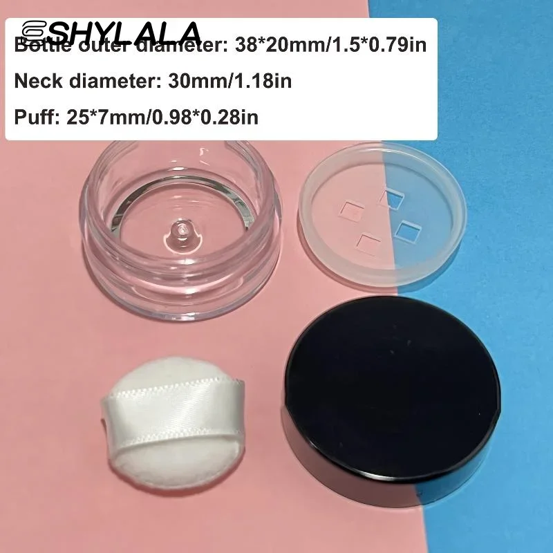3g Kunststoff Leere Lose Pulver Glas Mit Make-Up Puff Box Sichter Container Kosmetik Jar Tragbare Lose Pulver Box Nachfüllbare fall