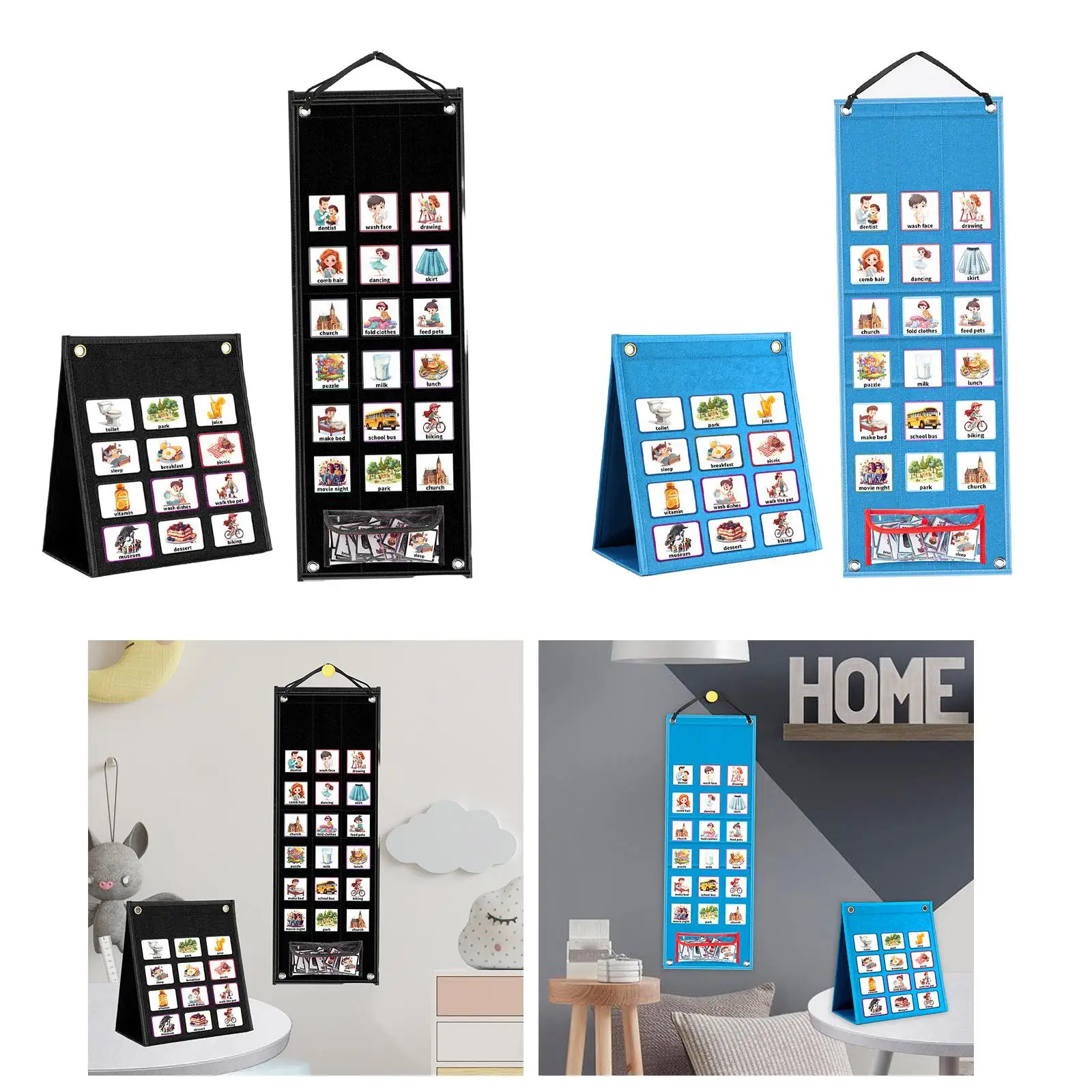 

Визуальный планировщик поведения для детей с 96 карточками: карманная таблица ежедневного расписания для дошкольных учреждений, офисов, классов и дома