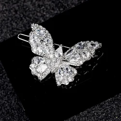 SENYU Bright Zirconia Butterfly Hairpins Shining Shiny Beauty Girls Party Hairclip Fashion Women Hairband Wedding Bridal Jewelry