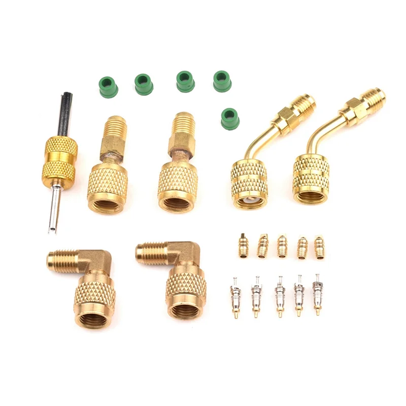 R410 Adapter Kit Metal Mini Split Vacuum Pump Set Sturdy R410 Converter Connector Durable 1/4SAE To 5/16SAE Adapter-A79G