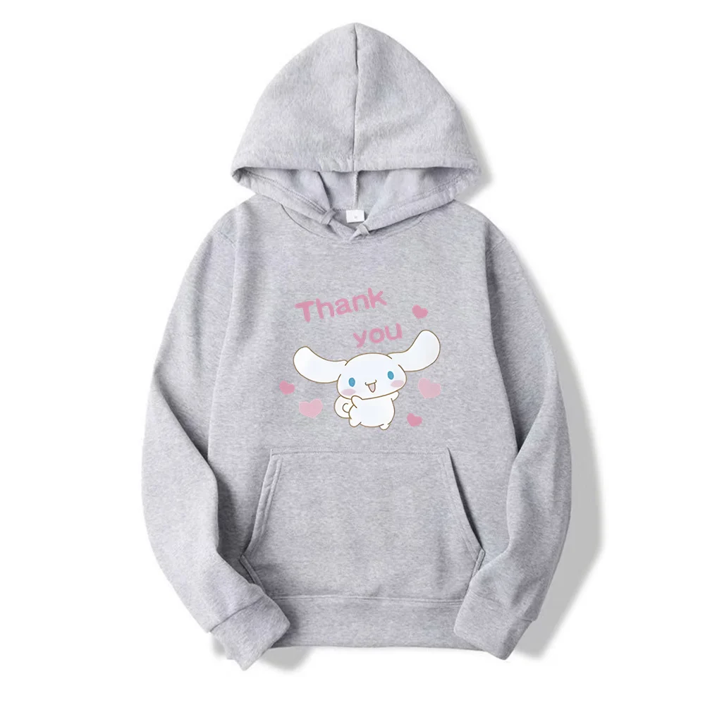 Sudadera con capucha de dibujos animados My melody y Cinnamoroll para mujer, suéter de Anime, Tops de primavera y otoño, sudadera de gran tamaño, ropa de pareja nueva