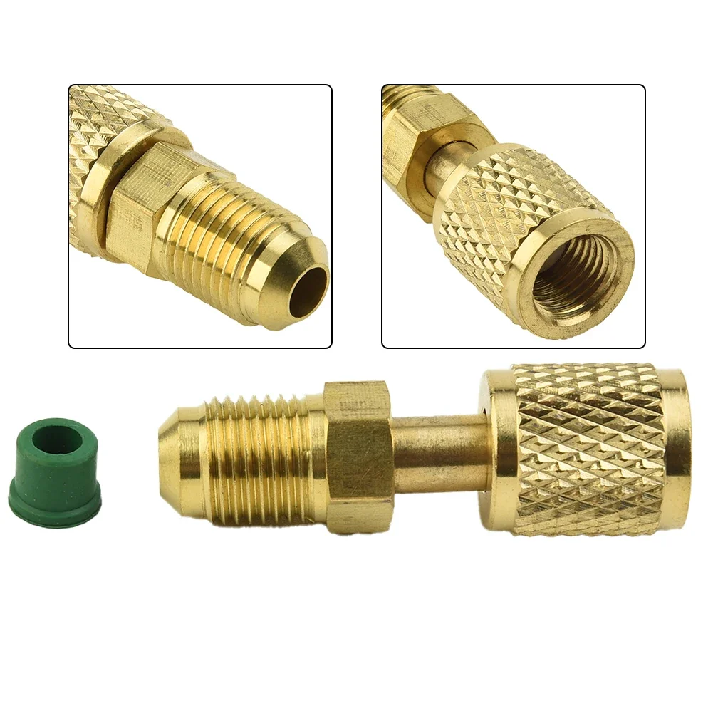 1pc R32 R410a Male Adapter 5/16 X F1/4 SAE For Air Conditioning Systems Brass Adapter Quick Couplers Refrigerance Parts