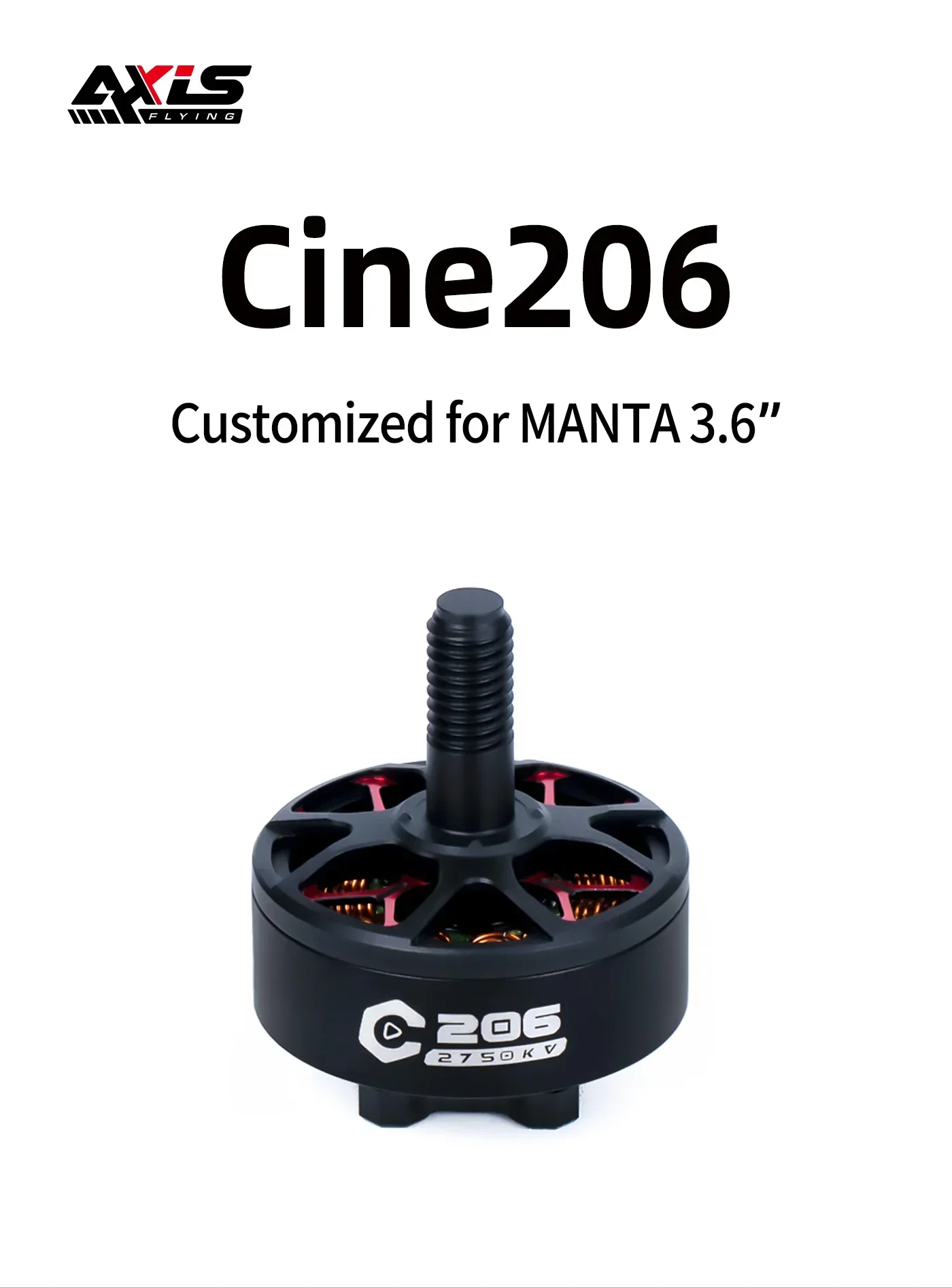 Axisfly C2006 C206 moteur sans balais 2750KV 5MM de diamètre d'arbre adapté au drone de course MANTA 3.6 pouces FPV quadrirotor à monter soi-même
