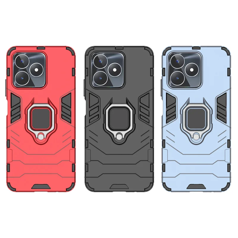 For Cover Realme Note 50 Case For OPPO Realme Note 50 Capas Shockproof New PC Holder Ring Stand Magnetic Fundas Realme Note 50