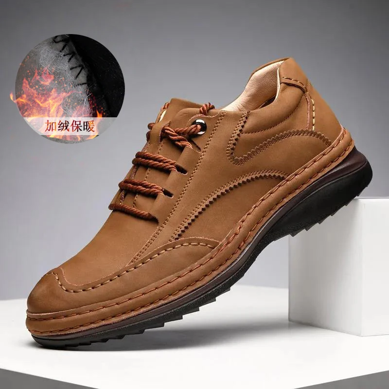

Luxury Brand Mens Casual Shoes Leather Men Business Flat Top Quality Male Oxford Shoes Handmade Breathable Walking Shoes
