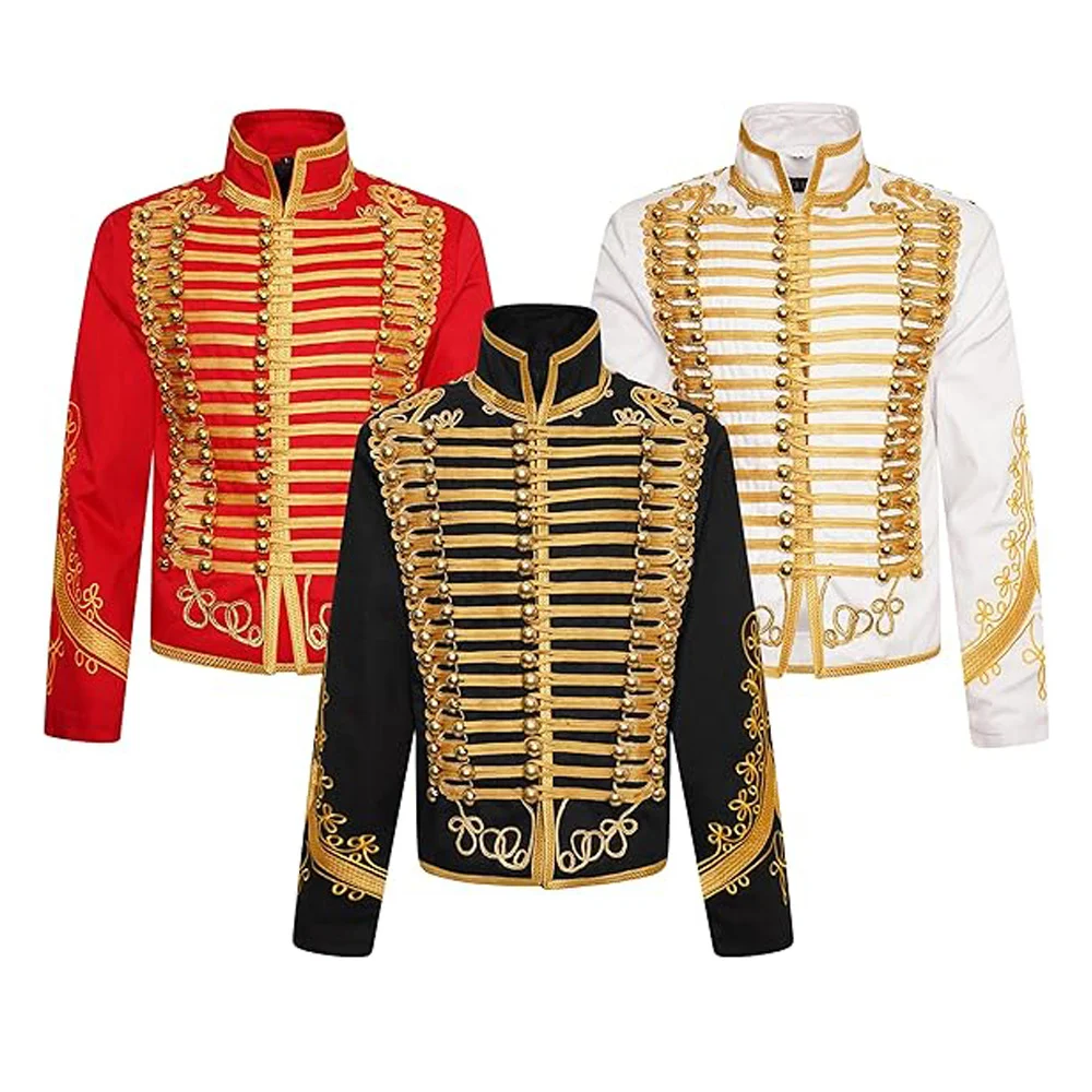 Historical Hussar Uniform Regiment Dolman Military Hussard Jacket Napoleonic Uniform Marching Band Costumes Men Drummer Jacket