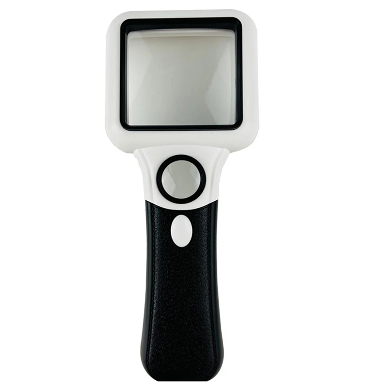 Handheld 5X 45X Lighted Magnifier With 3 LED+UV Lamp Reading Magnifying Glass Jewelry Banknote Inspection Magnifier