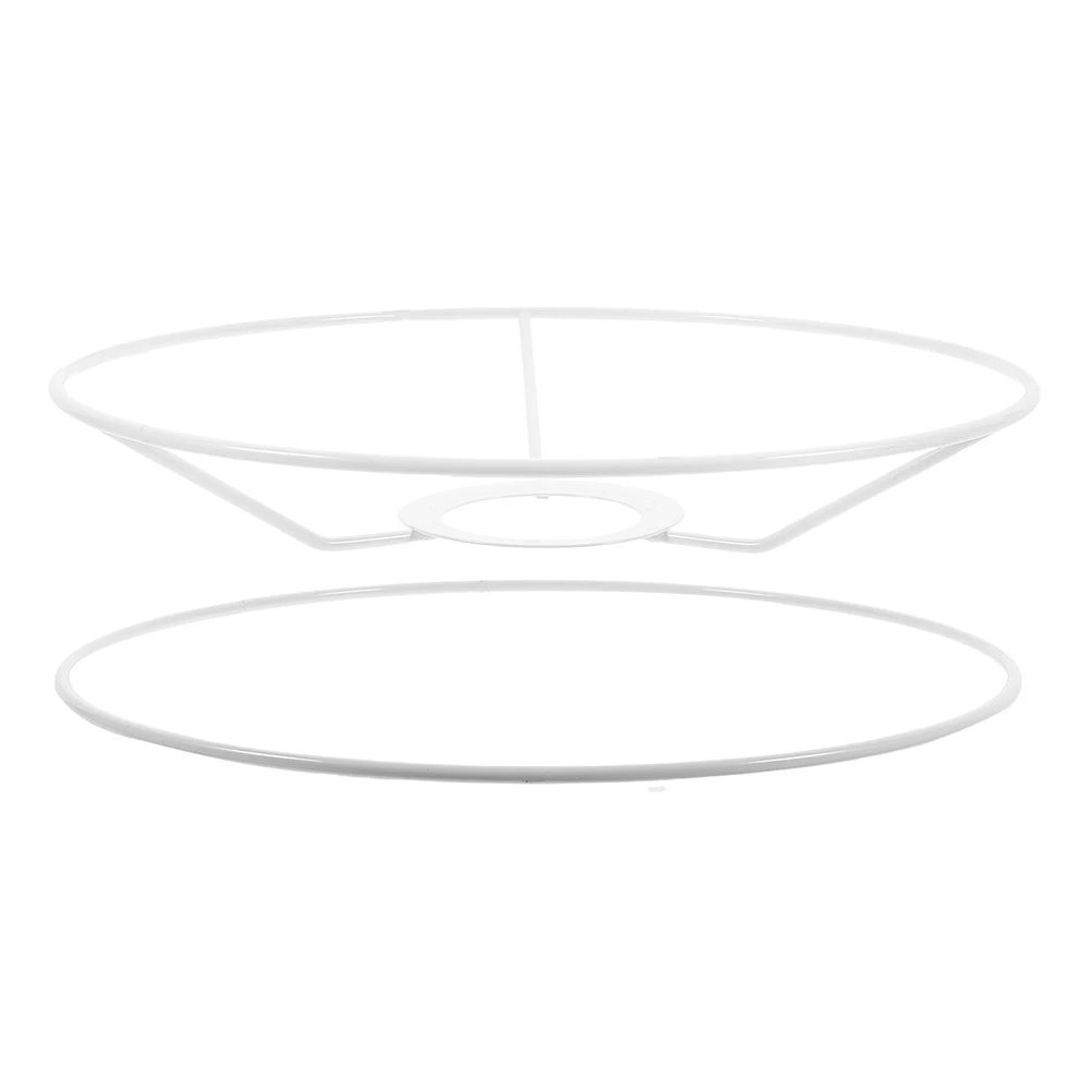 Round Lampshade Frame Ring DIY E27 Base Retro Metal Wire Support for Table Floor Pendant Lamps Shades Holder Parts Accessories