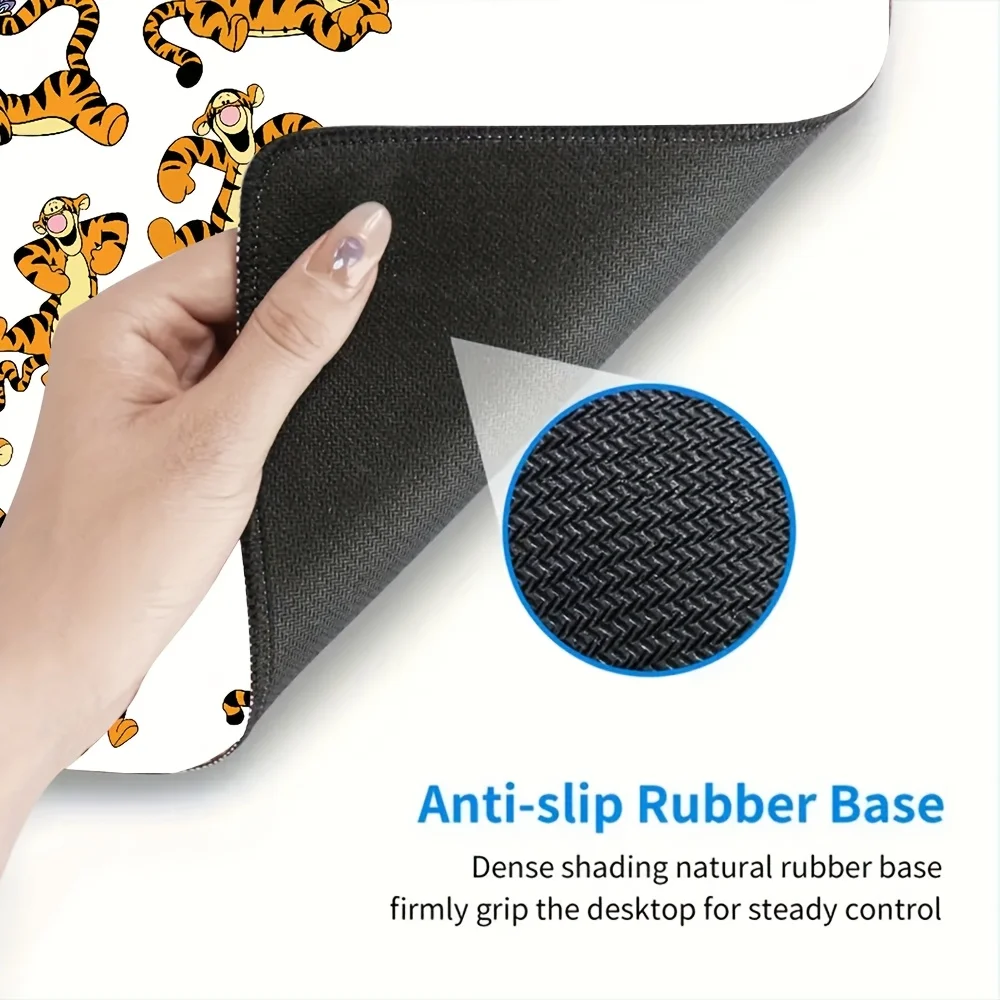 قطعة واحدة من لوحة ماوس الألعاب الكبيرة Pooh Bear & Tigger - تصميم كرتوني لطيف، قاعدة مطاطية متينة، مثالية لمكتب المكتب، حصيرة لوحة المفاتيح، #4