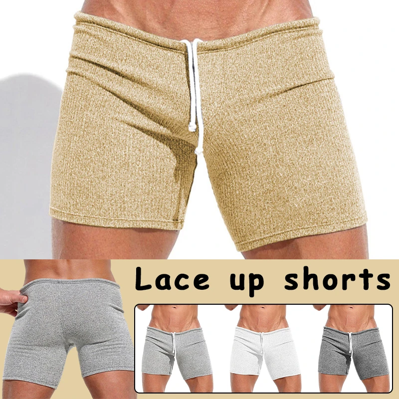 

Summer Men Casual Breathable Drawstring Shorts Solid-color Swimwear Men Running Sports Surfing Beach Vacation Shorts