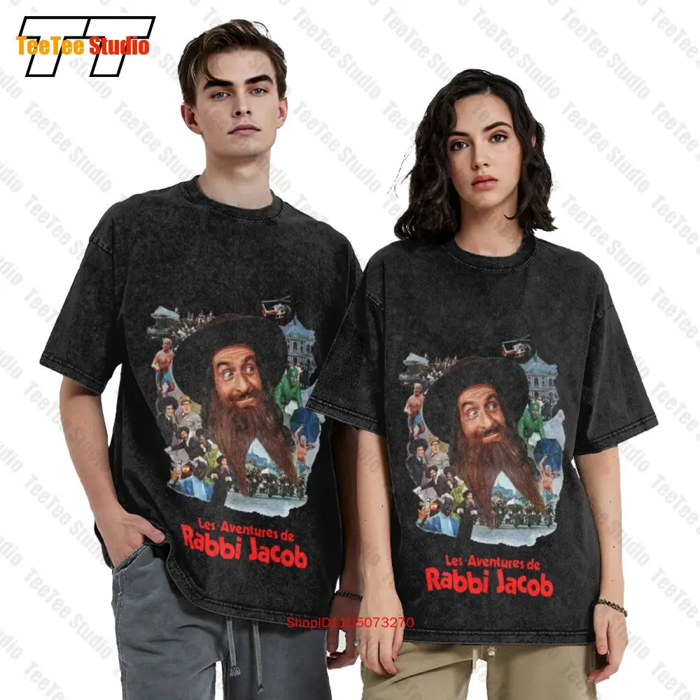 تي شيرت Louis De Funes The Mad Adventures Of Rabbi Jaco Vintage كبير الحجم BGHQ