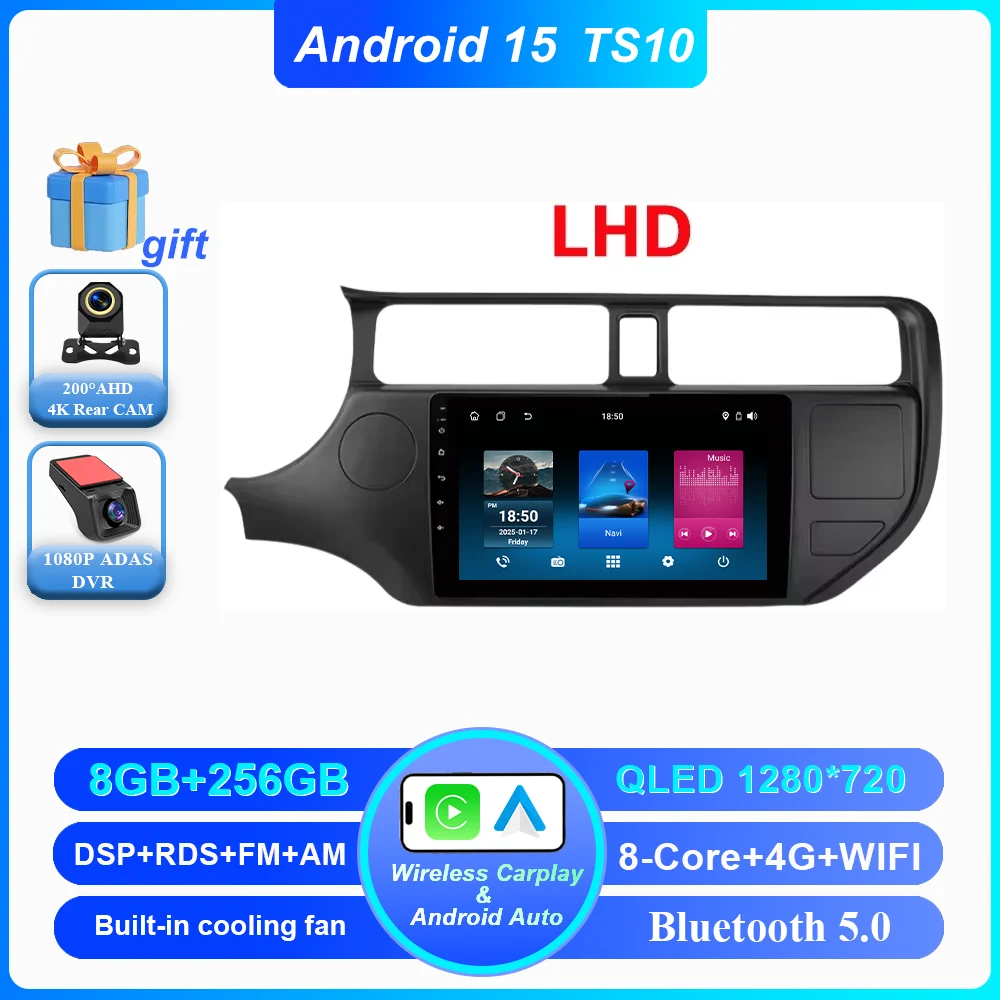 Android 16 autoradio voor KIA K3 RIO 2011 2012 2013 2014 2015 Carplay multimediaspeler stereo navigatie GPS 4G Wifi 2 Din