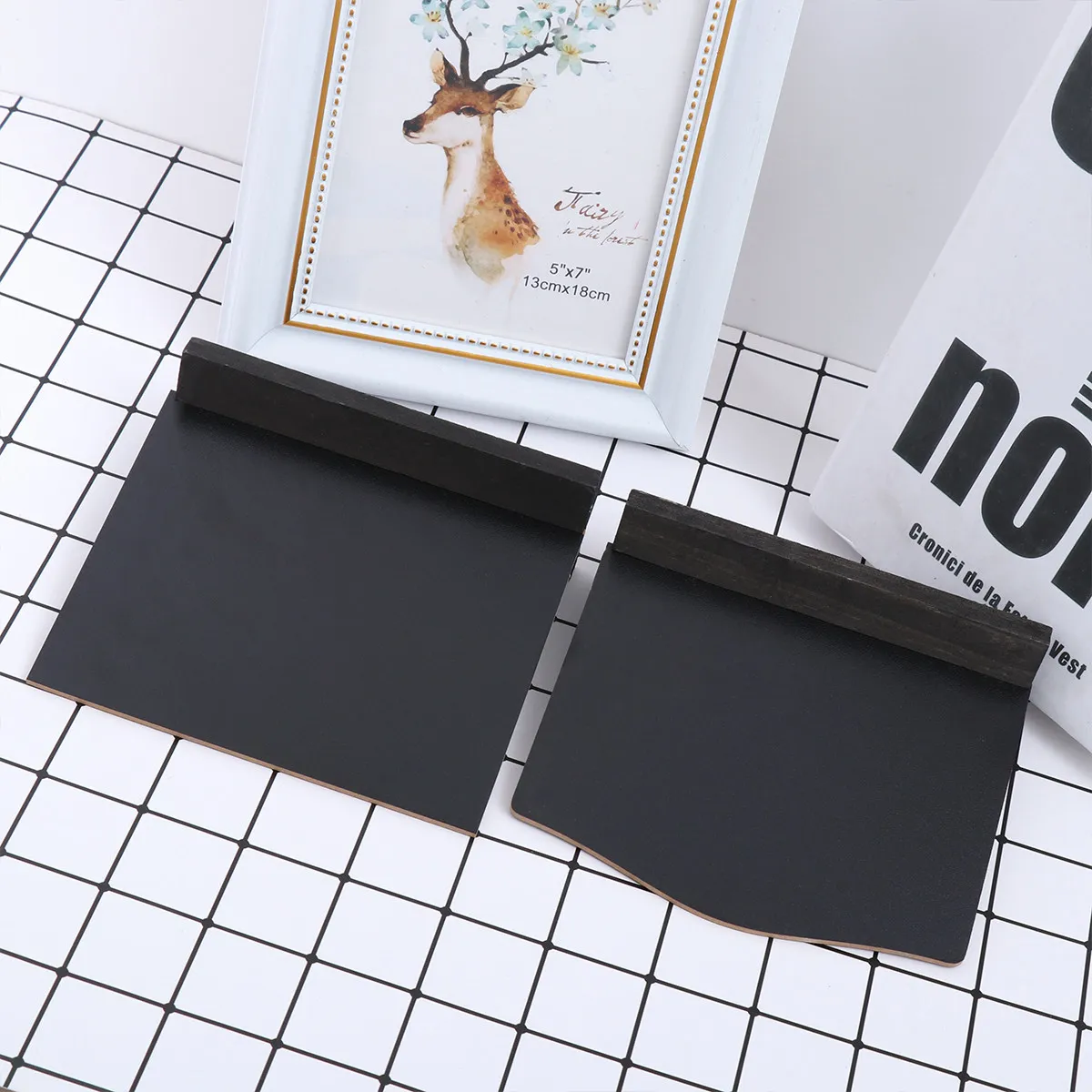 

2 шт. Деревянные двусторонние маленькие доски для сообщений, легкие настольные таблички для свадеб, домашнего декора, сада