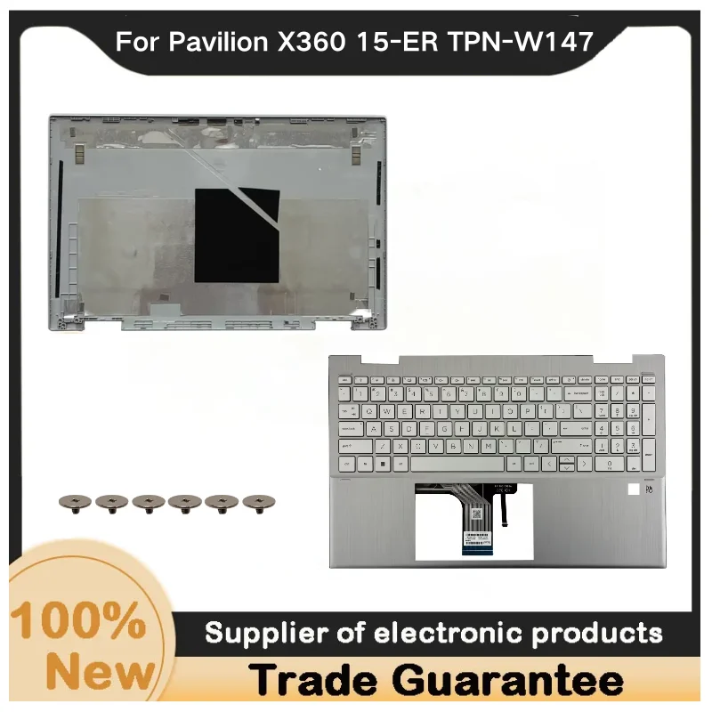 

For Kailxuling Pavilion X360 15-ER TPN-W147 LCD Back Cover A Shell / Upper Case Palmrest Cover With keyboard M45129 M45130-001