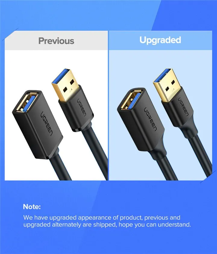 UGREEN Prolunga USB 3.0 Maschio-femmina 3 Metri – Cavo Dati Dorato, Universale