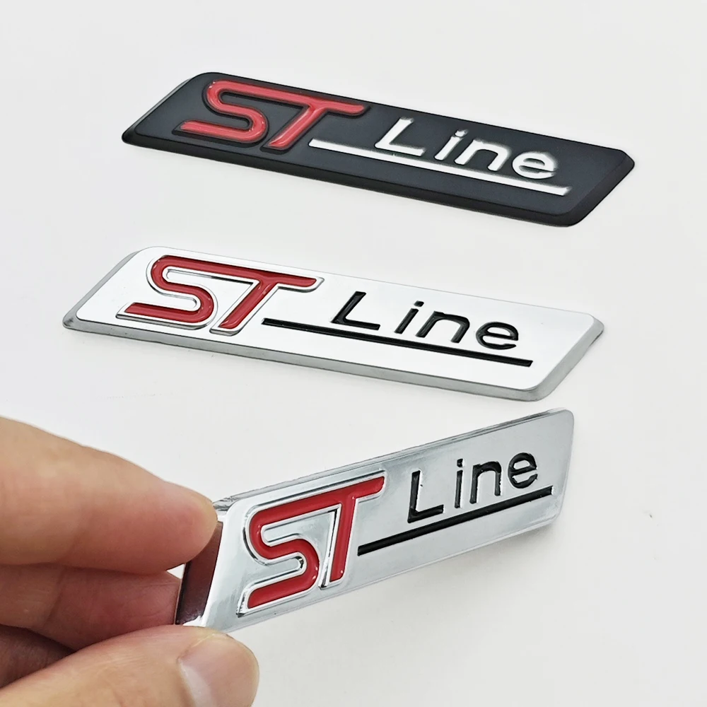 ثلاثية الأبعاد سيارة معدنية ملصق ST خط شعار الخلفي الجذع الحاجز شارة الباب الشارات لفورد فوكس بوما كوغا مونديو STLINE اكسسوارات #6
