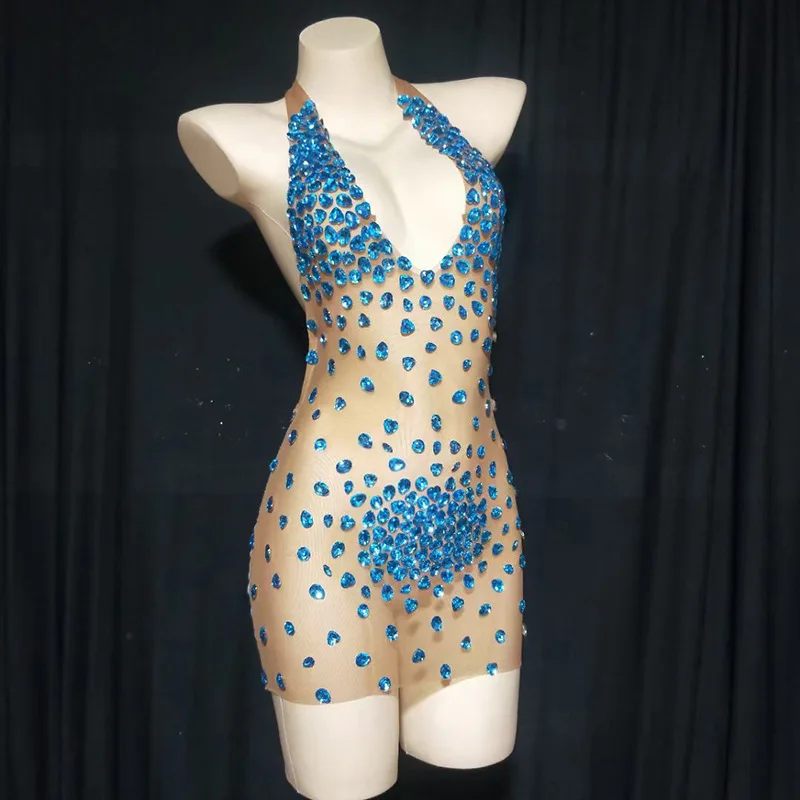 Abito da discoteca estivo con diamanti lucidi primaverili Abito da ballo con frange di strass con scollo a V Senza maniche Vestido De Mujer Para Bodas Invitada
