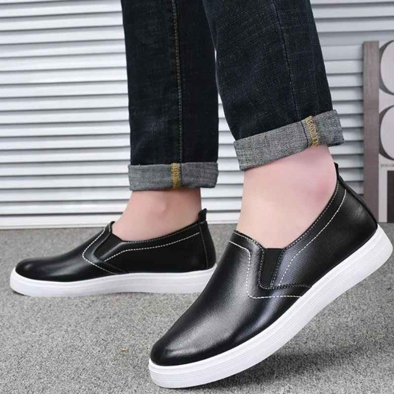 

Легкие мужские кожаные туфли с круглым носком, высота с низким верхом, размер 44, распродажа, элегантная мужская повседневная обувь в стиле ретро для взрослых в стиле ретро