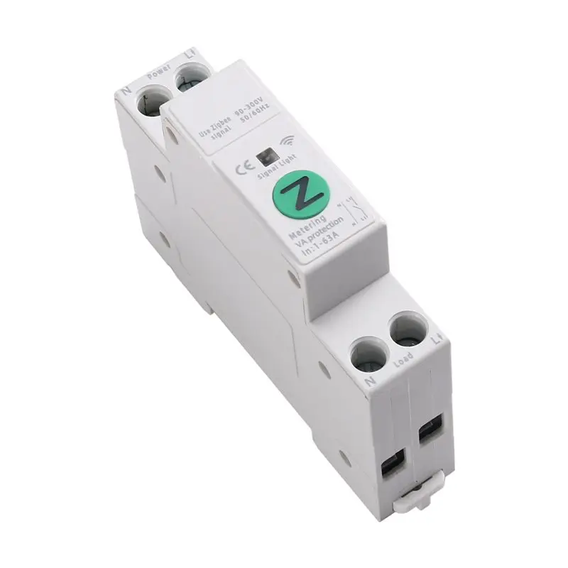 

TUYA Zigbee Smart Switch Energy Meter 63A 1P+ N Kwh Measurement Monitoring Circuit Breaker Timer Relay Overload Protection