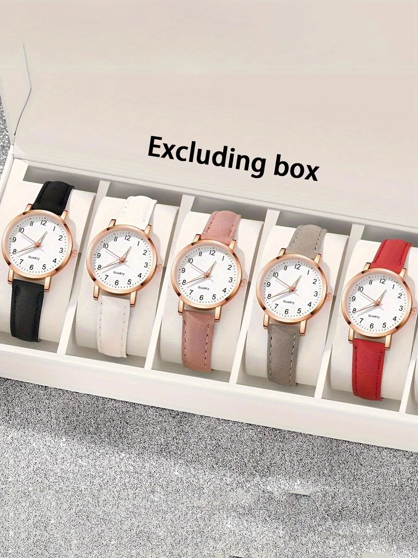 5-piece fashionable round versatile design, light luxury women's watch, women's high-end feel, business temperament set