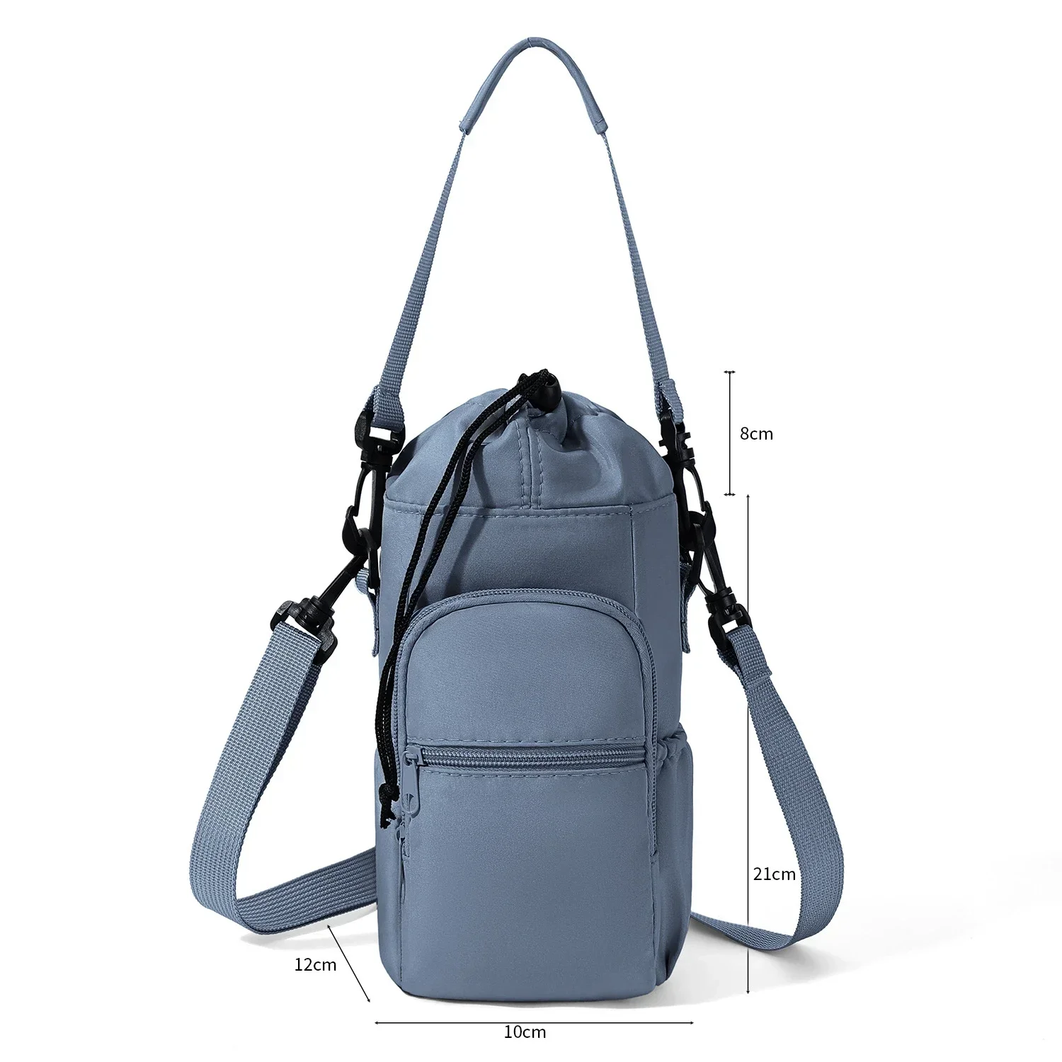 Tragbare Wasserflaschentasche mit verstellbarem Riemen, Thermobecher, isolierte Schutzhülle, Handytasche, Outdoor-Sport-Reisetasche – Detail 11