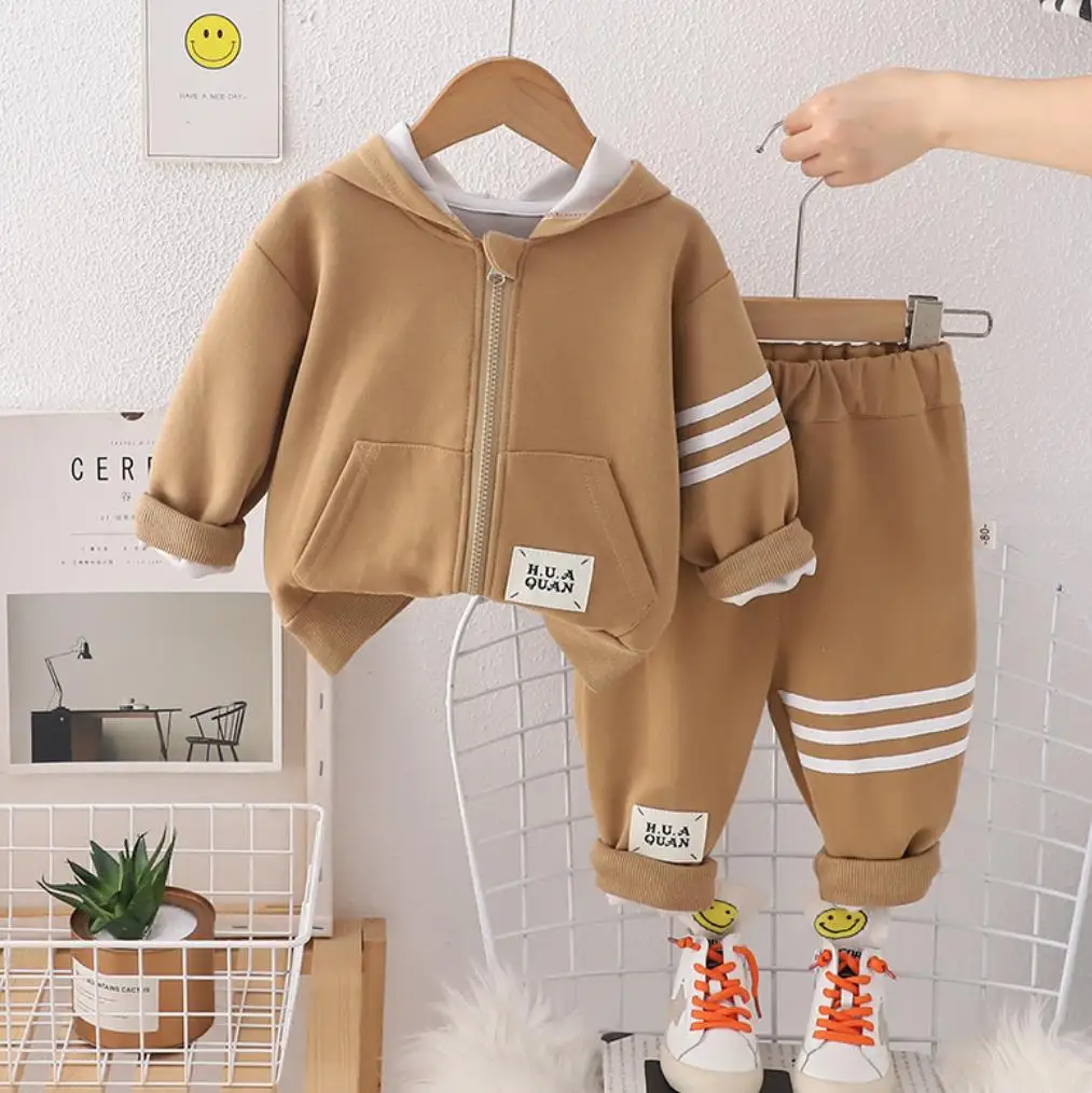 

Autumn Children Baby Clothing Set 2024 New Boys Girls Casual Zipper Pocket Jackets and Pants 2Pcs Outfits Kids Jogging Suits