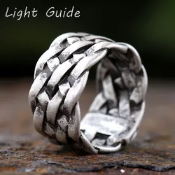 2024 new Updated Designs 316L Stainless Steel High Quality Ring Gothic Chain Knitting Ring For Men Personality Retro Jewelry