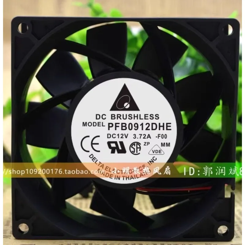Original Cooler Fan for Delta PFB0912DHE 9cm 12V 3.72A High Air Flow Cooling Fan 9038 90*90*38mm