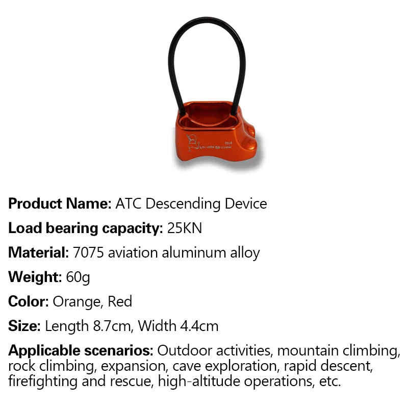 Outdoor ATC Descender Device - High-Rise Rappelling Protector For Rock Climbing, Canyoning, And Controlled Descent Gear