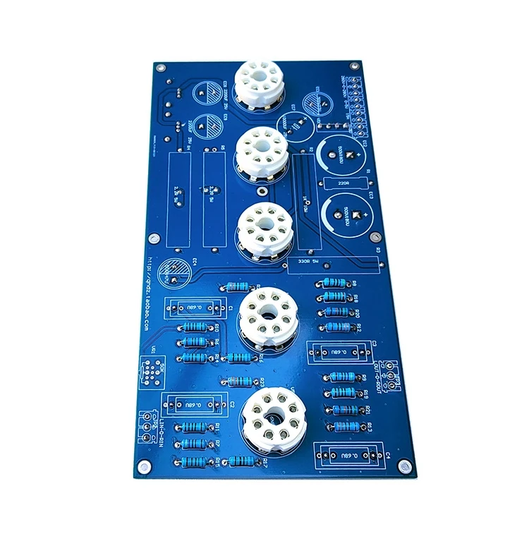 

6N8P 6SN7 electronic tube preamplifier board, rectifier, and stabilized blue velvet circuit