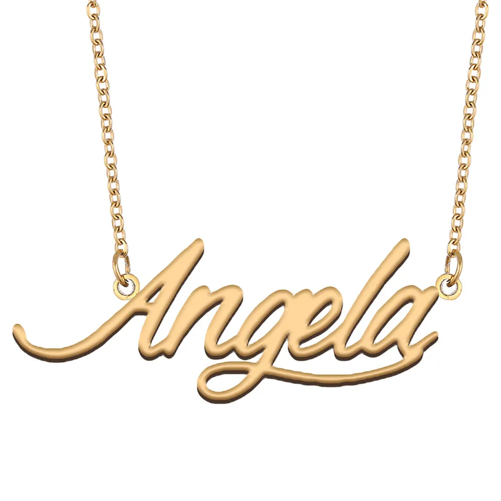 

Angela Name Necklace for Women Jewelry Personalized Nameplate Stainless Steel Pendant Gift ,NL-2397