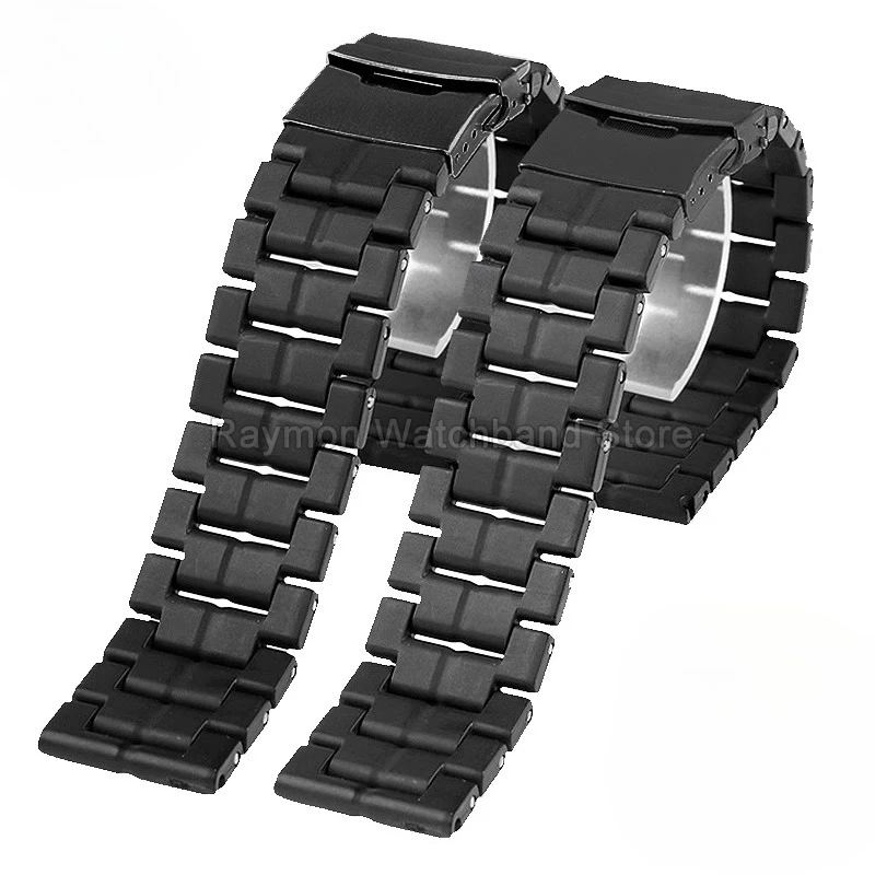For Luminox 3581 8800 0151 3080 23mm Watchband Carbon Fiber Polyurethane Flat Interface Durable Stainless Steel Folding Buckle