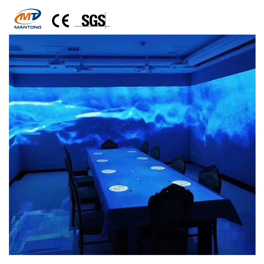 Wall 3D Mapping Projection Projector Hologram Projector System Themed Restaurant Immersive Dining Experience Projection