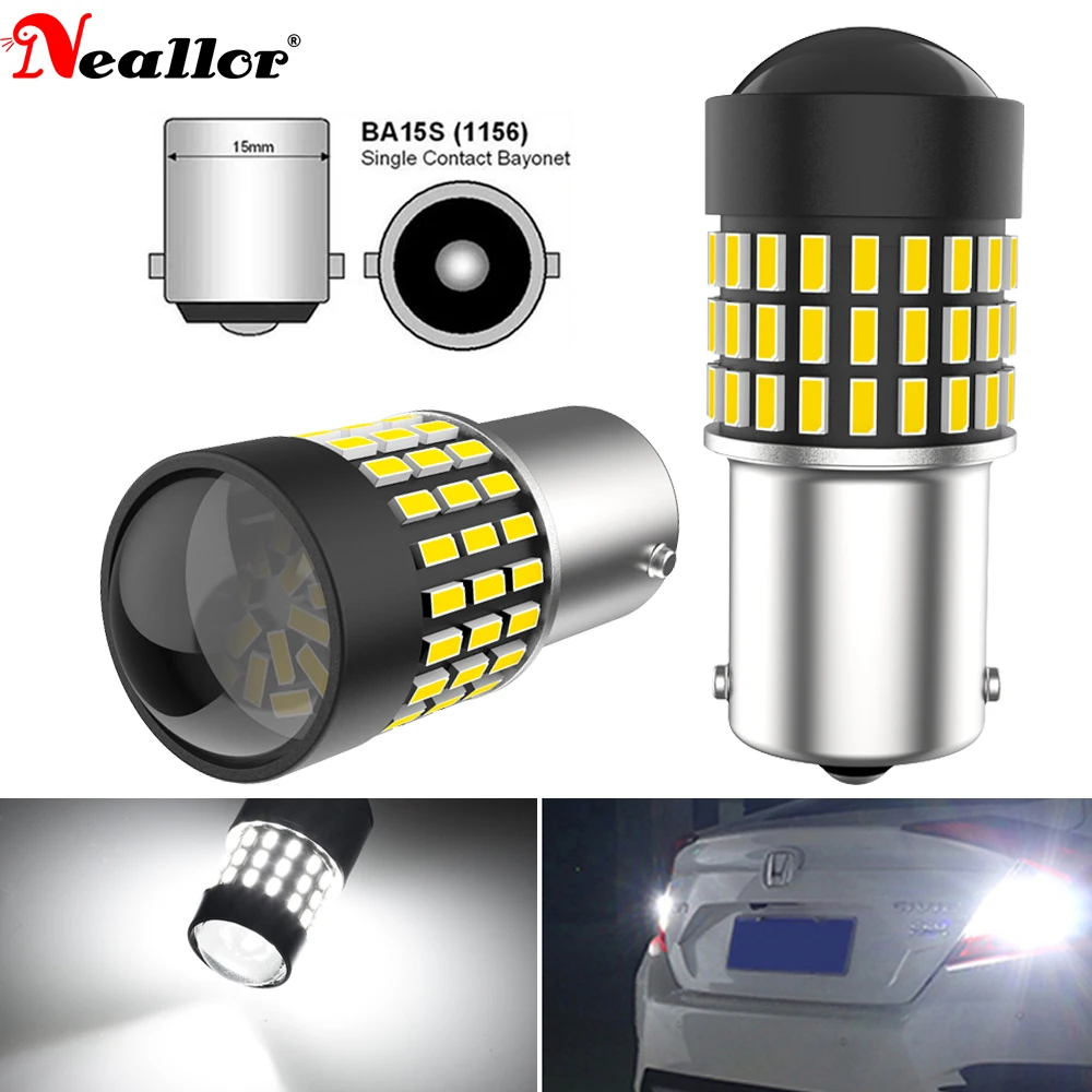 2pcs P21W LED Reverse Light Back Up Lamp 1156 7506 BA15S R5W R10W 5008 Rear Fog Bulb 12V For Fiat Grande Punto Panda Bravo 2