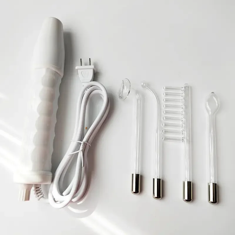 Facial Cleaning Glass Tube Four Piece Set, Red Light Therapy Stick, High-frequency Ozone Comb Beauty