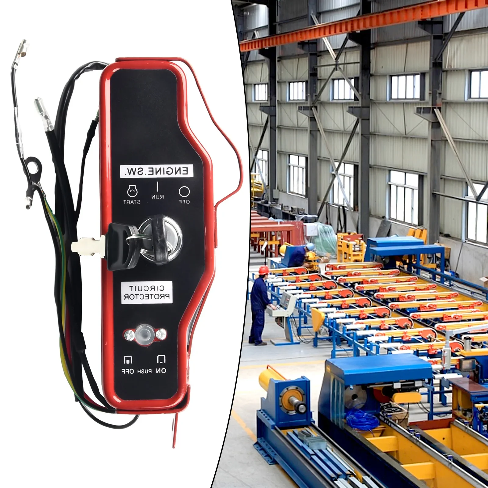 Ignition Switch Electric Switch and Key Panel for GX340 and GX390 11HP and 13Hp Engines Suitable for Tillers and Cultivators