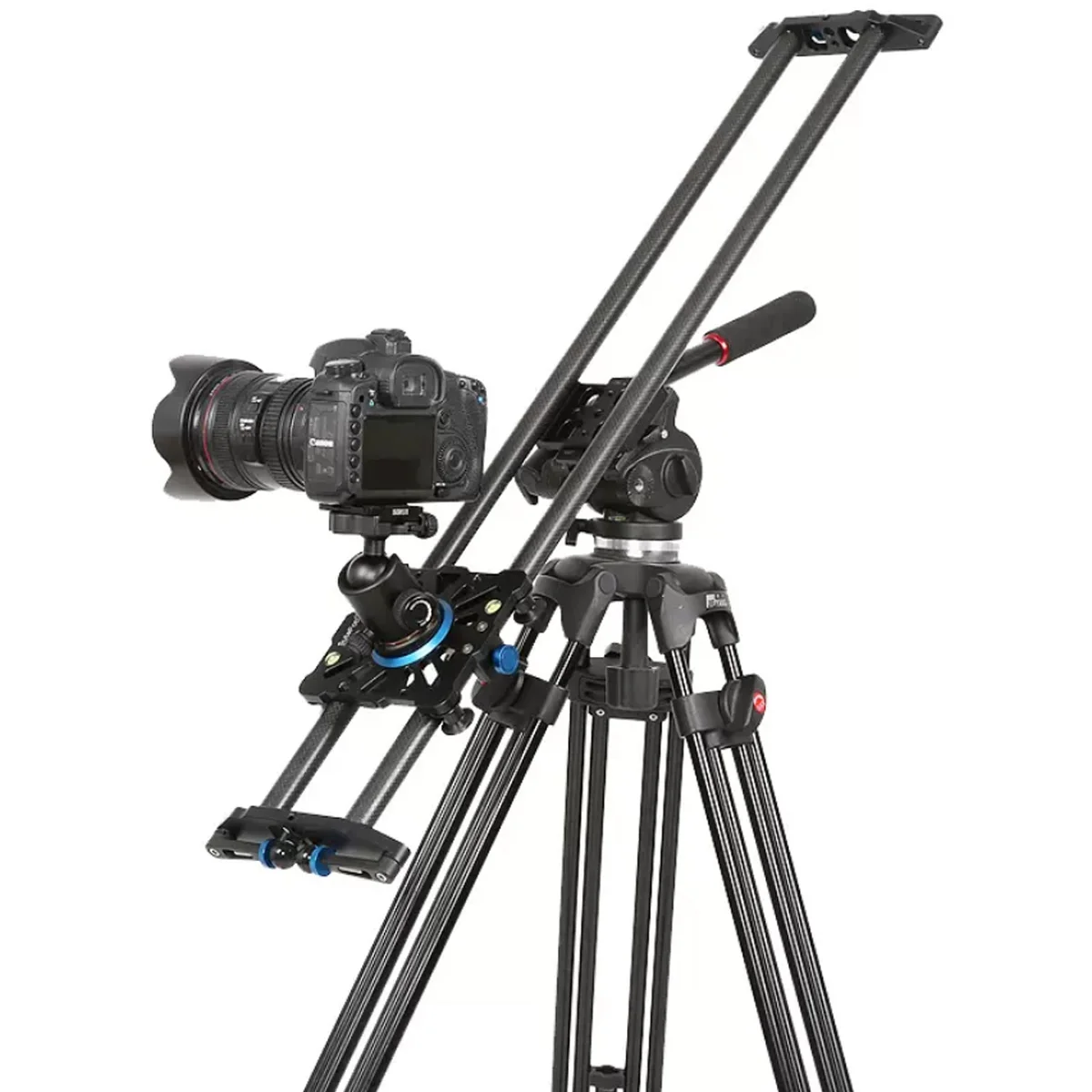 TOPCINE 60cm Camera Carbon Fiber Rail Slider Track Dolly System,High Precision Smooth Bearing Slide with Spirit Level