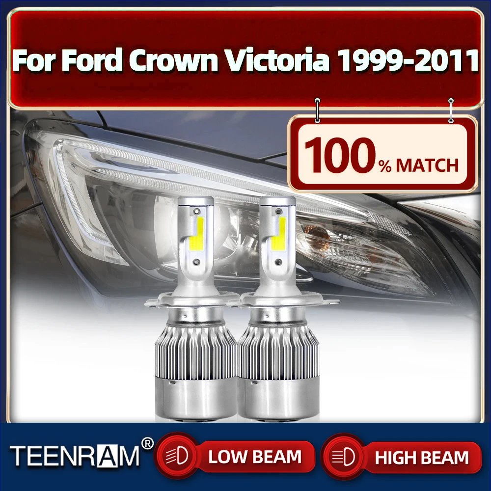 LED Car Headlight Bulb High Low Beam Auto Light 20000LM Turbo Lamps For Ford Crown Victoria 1999-2006 2007 2008 2009 2010 2011