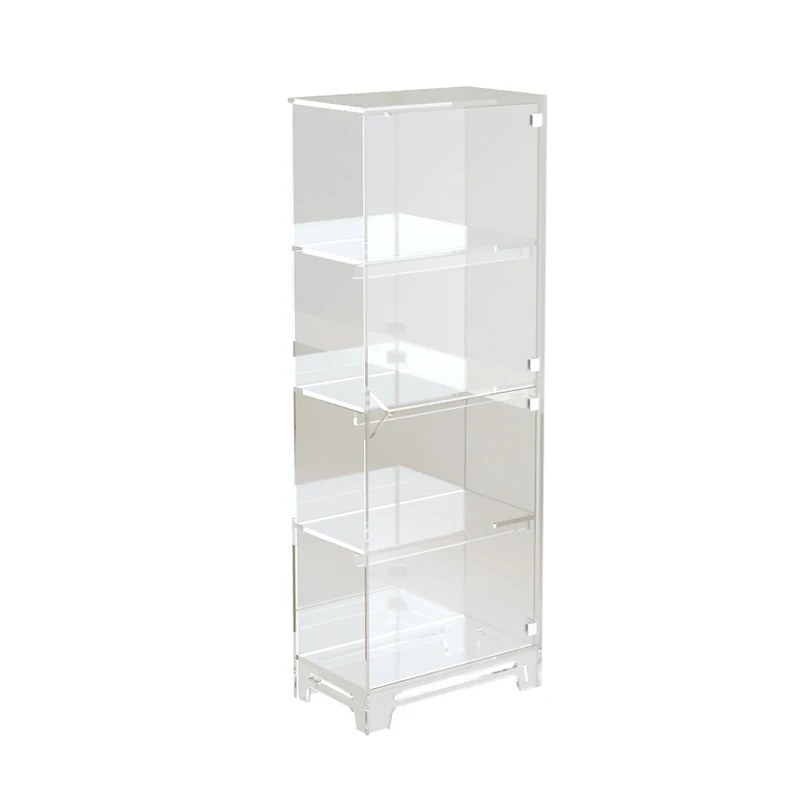 

Acrylic transparent bag display cabinet household living room bedroom figure floor dust rack with light