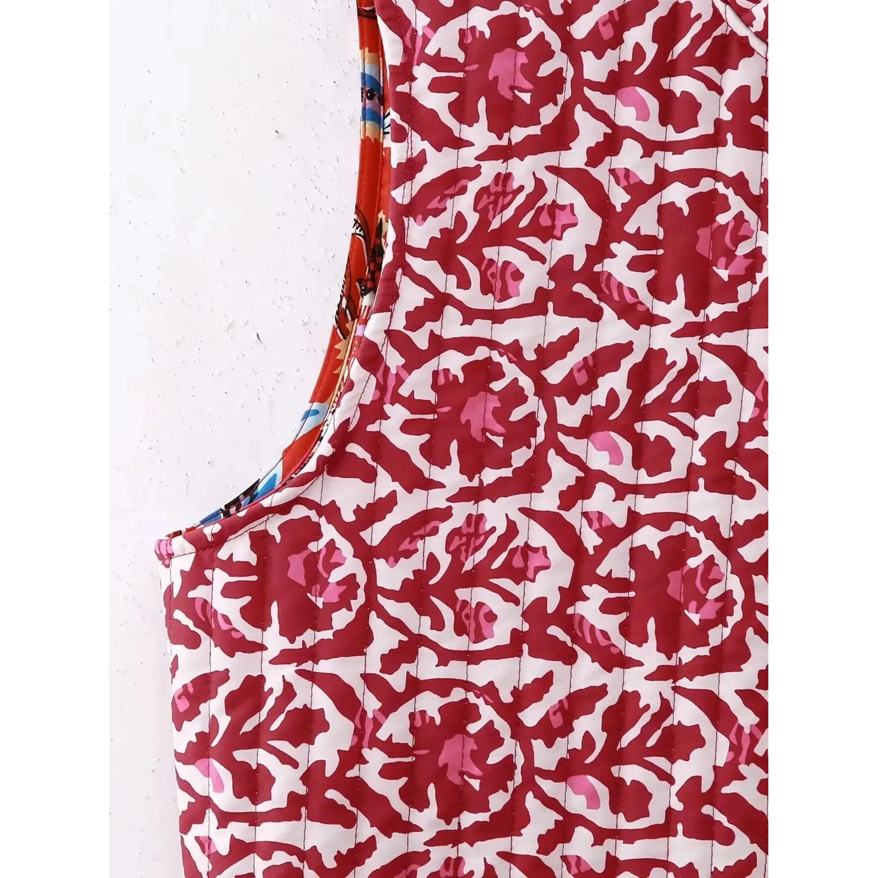 여성용 패션 양면 토템 플로럴 프린트 퀼팅 코튼 다운 재킷 2025년 봄 시즌 여성 프리미엄 의류