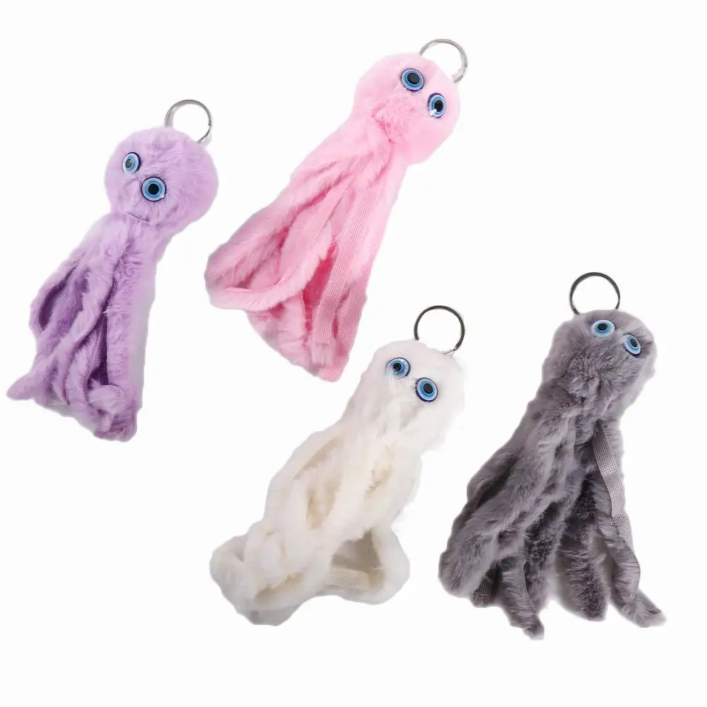 Porte-clés animaux marins en peluche, pendentif de sac, poulpe