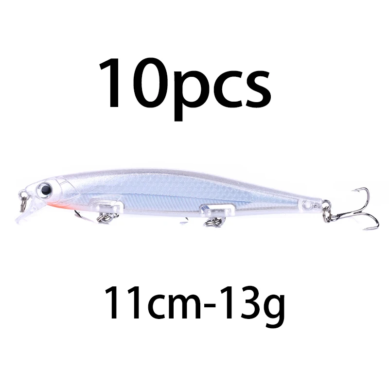 1 Stück Minnow Trolling Angelköder Laser-Hartköder 3D-Augen 11cm 13g Wobbler für Barsch, Hecht, Wolfsbarsch, Sinkender Jerkbait